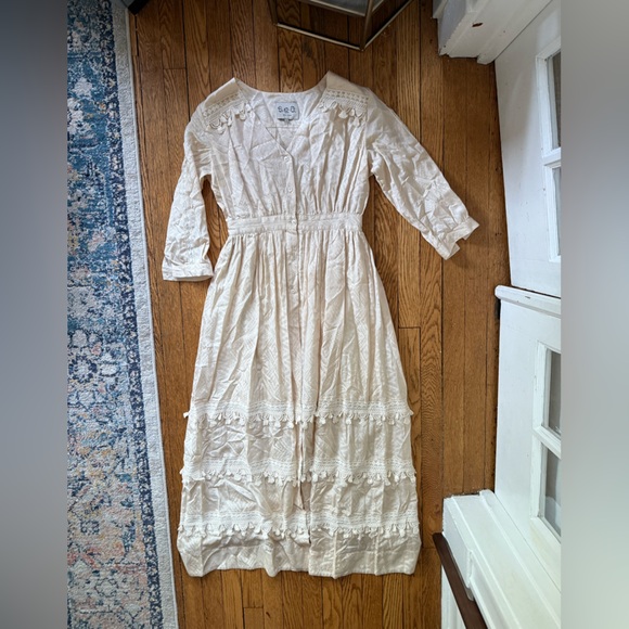 Sea New York Dresses & Skirts - Sea New York Cream Silk / Cotton Dress - Size 2